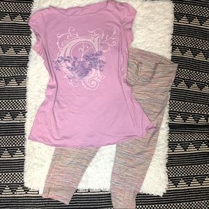 workout lounge set leggings and tee bundle